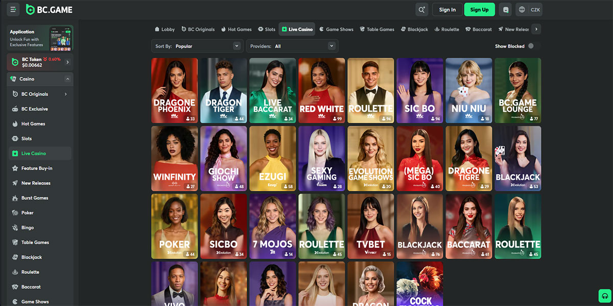 BC.Game Casino Live Casino Games