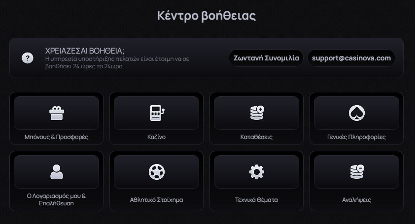 Casinova CasinoHelp-Centre