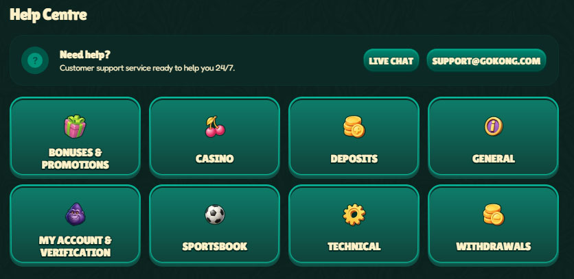 GoKong Casino GR Help-Centre