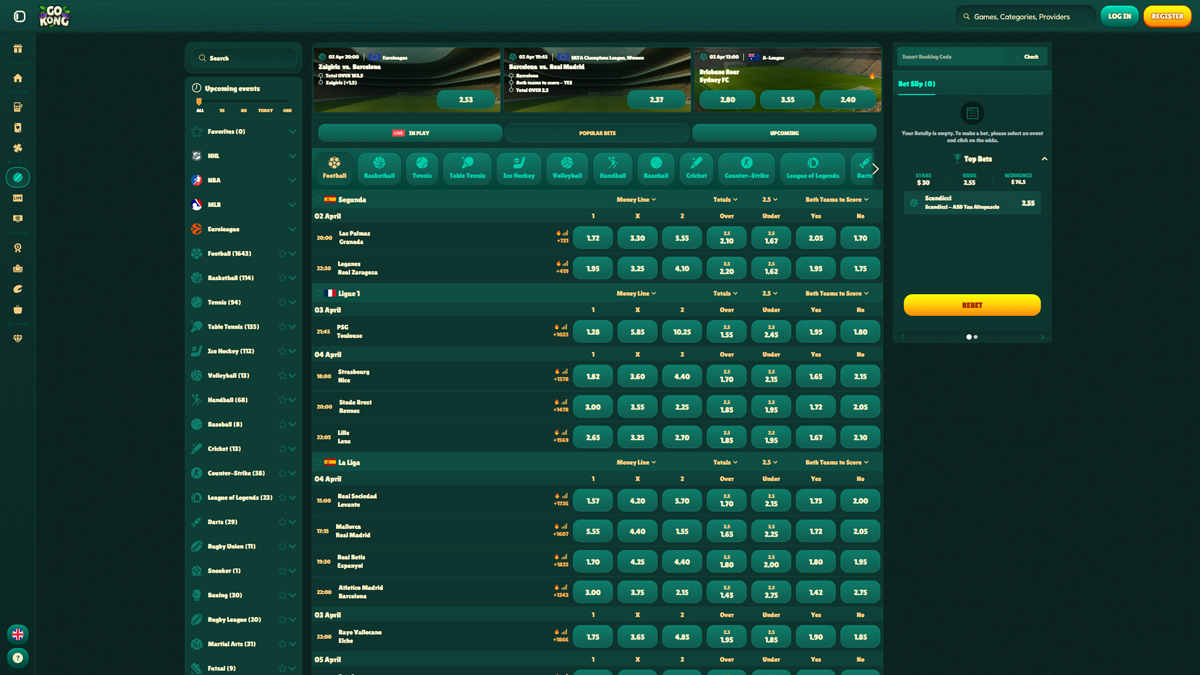 GoKong Casino GR Sports-Betting