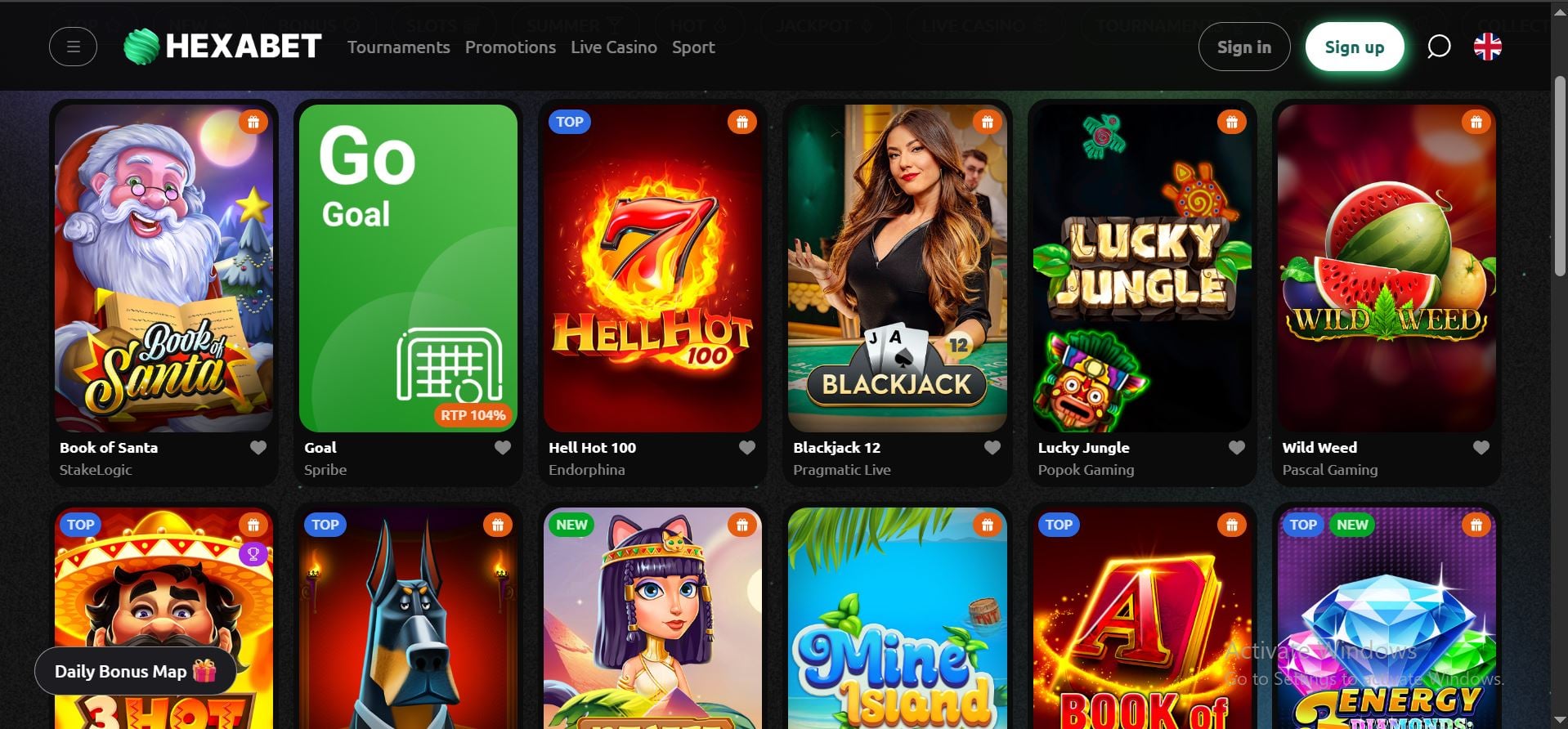 hexabet casino slot games