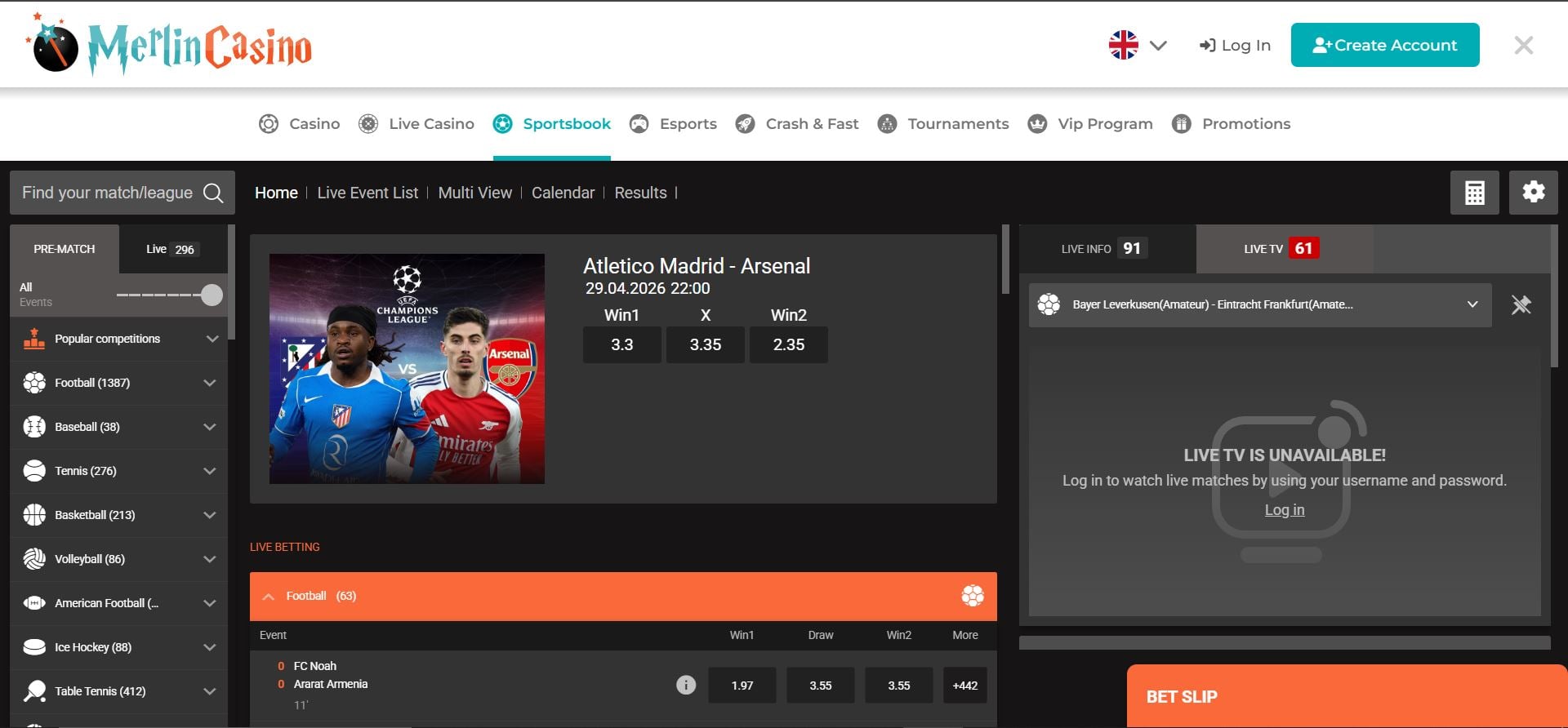 Merlin sports betting
