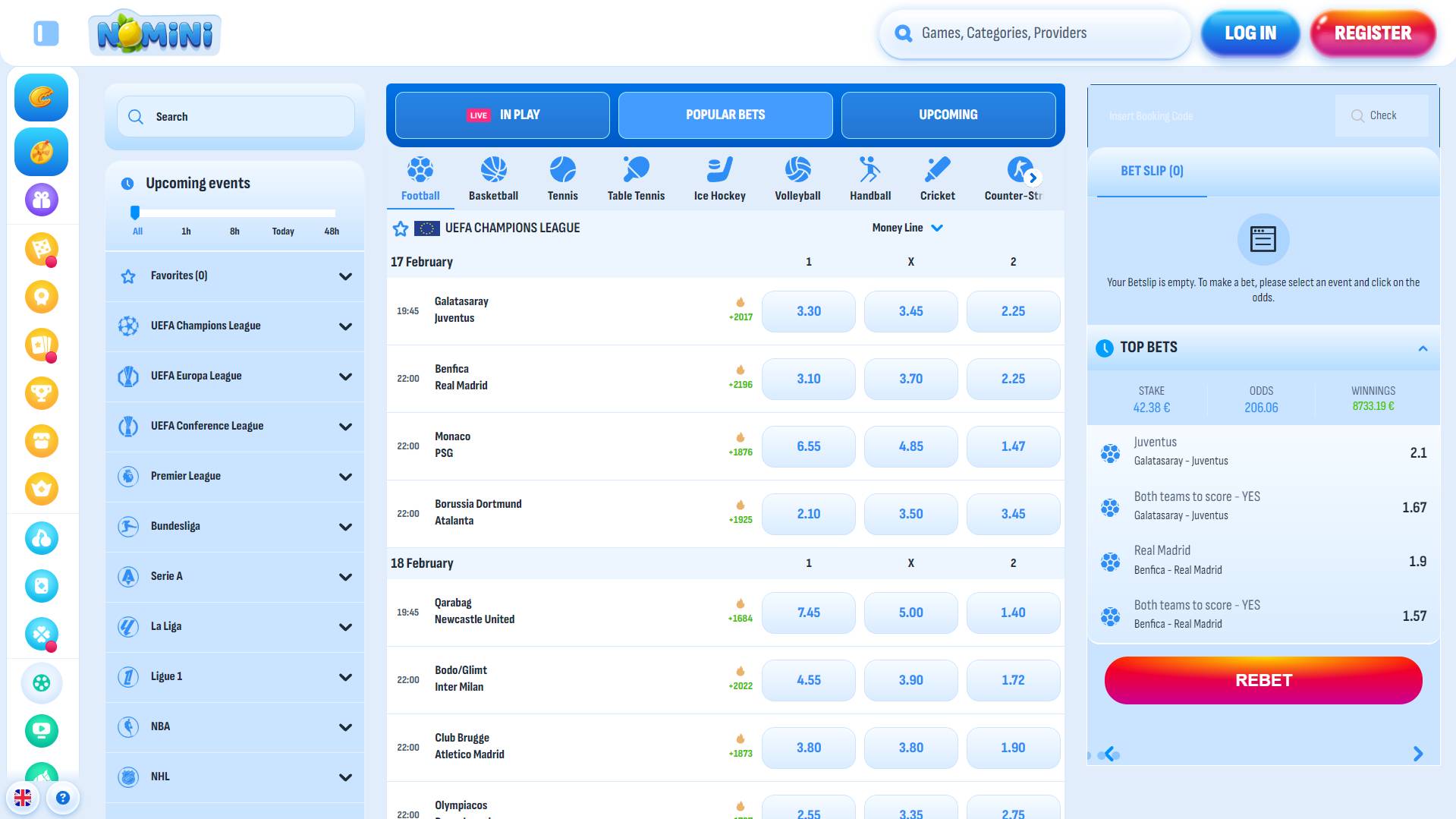 Nomini sports betting