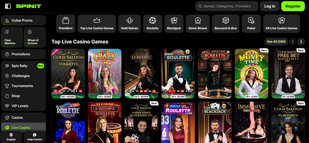 SpinIt live casino