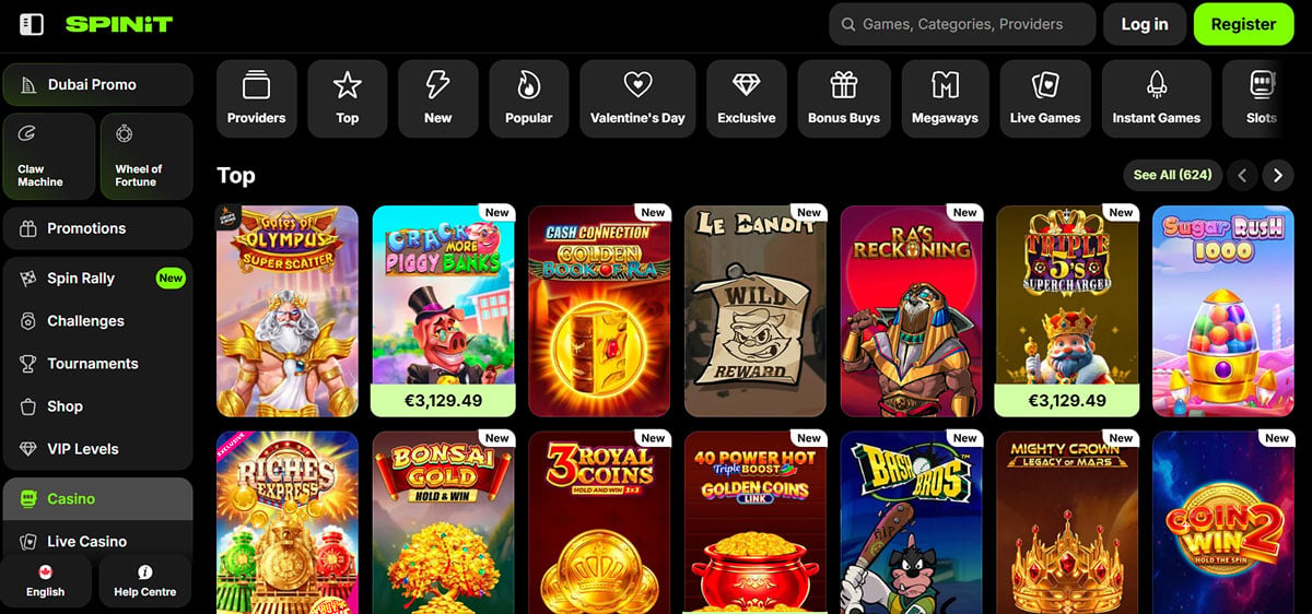 SpinIt Casino slot games