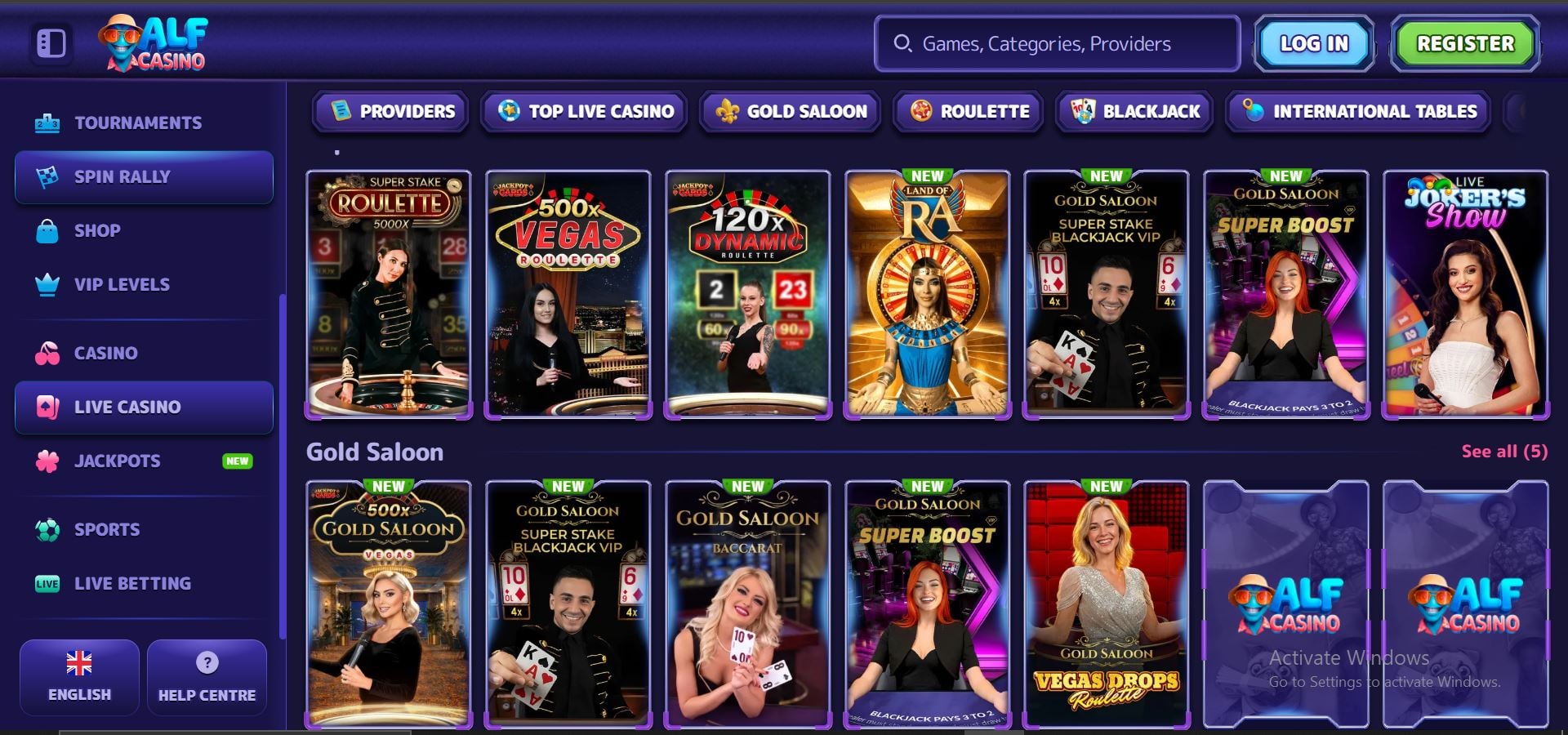 alf casino live games