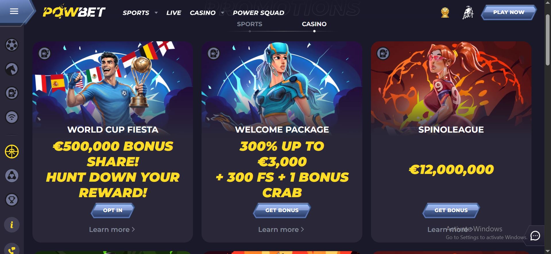 powbet casino promotions