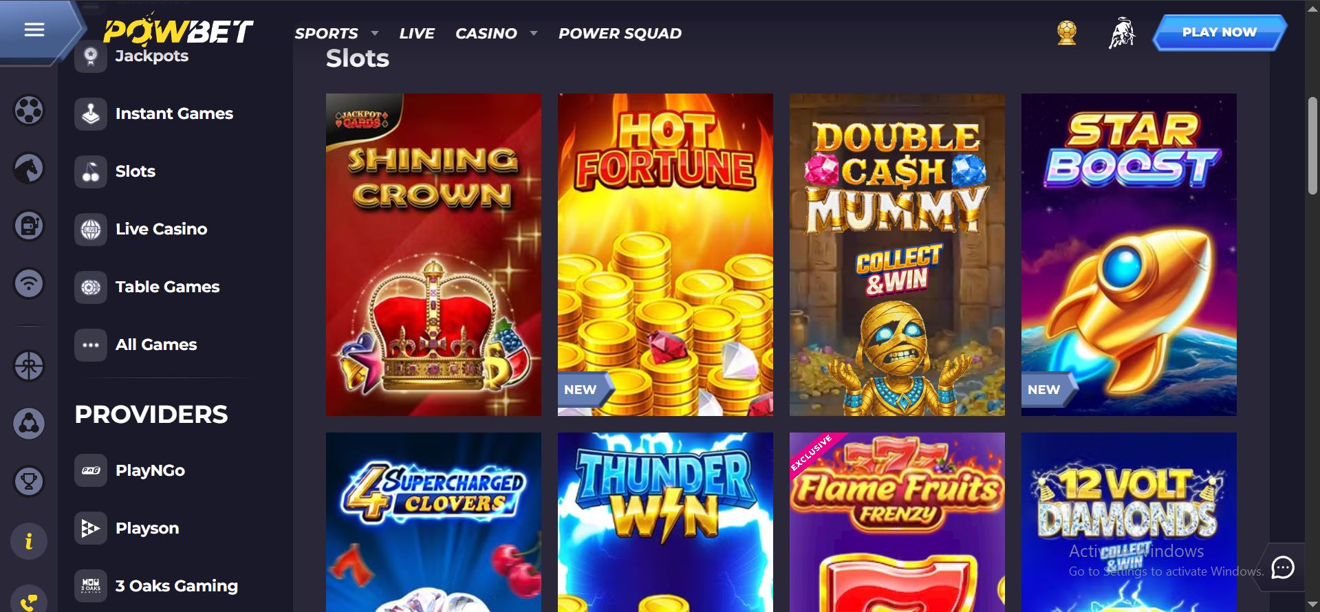 powbet casino slot games