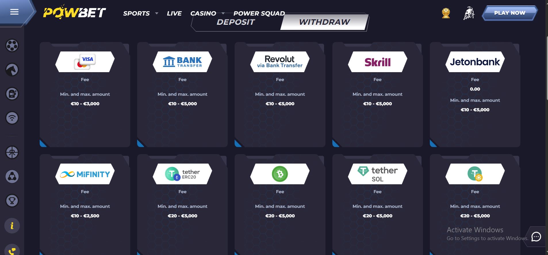 powbet casino withdrawals