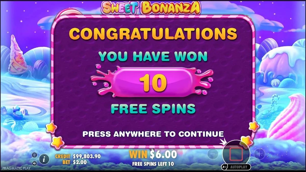 λειτουργία μπόνους sweet bonanza