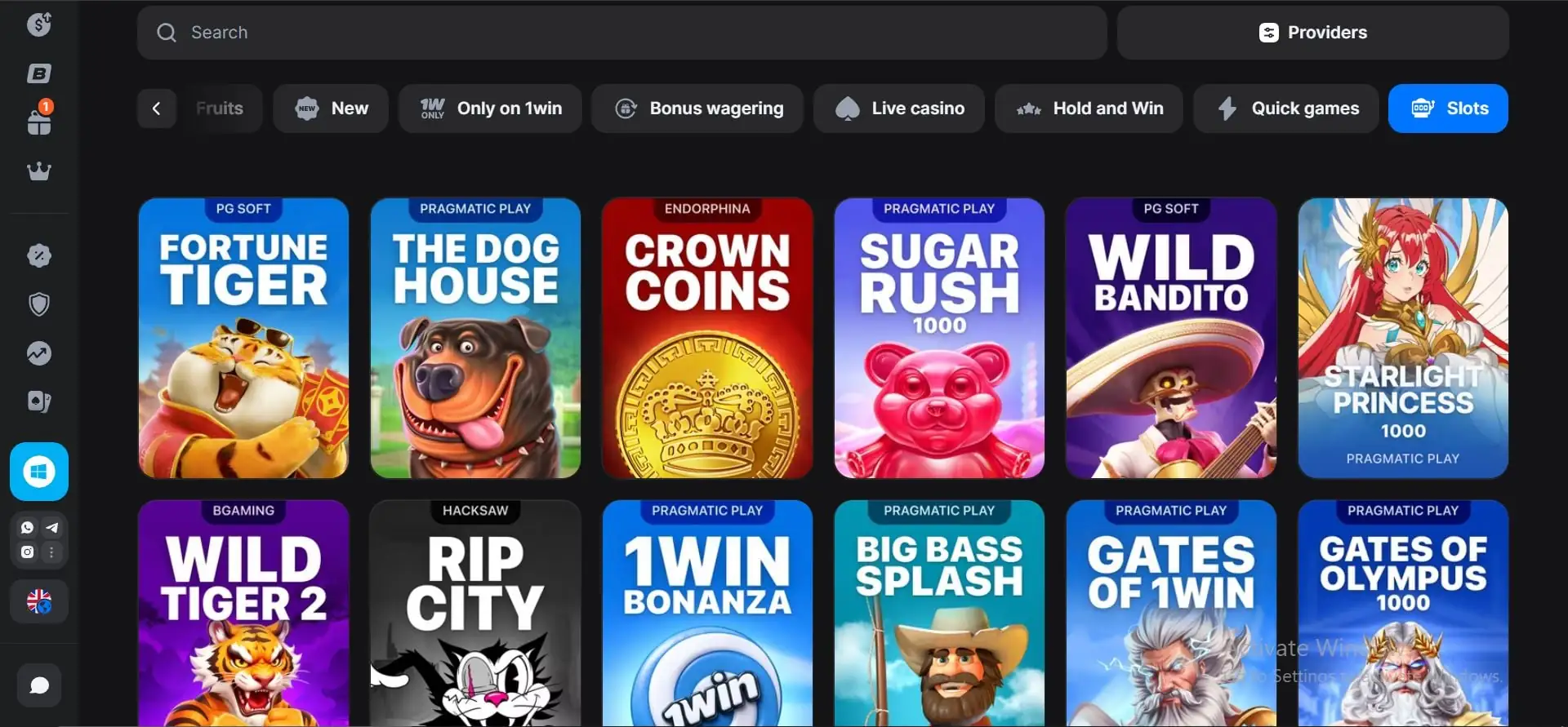 1win casino slot games