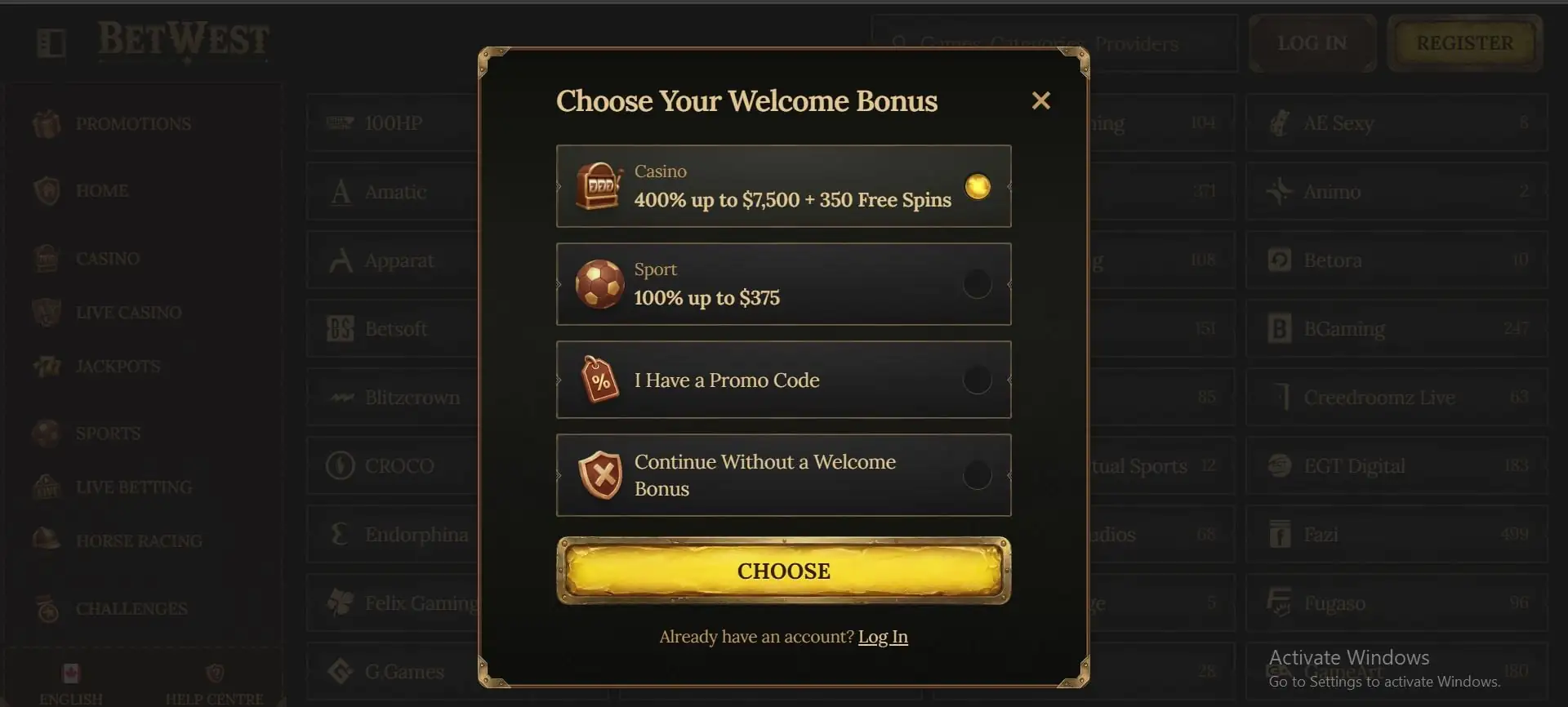 betwest-casino-registration